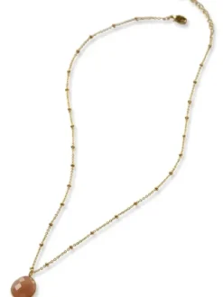 a Beautiful Story Adoration Peach Moonstone kaulakoru GP