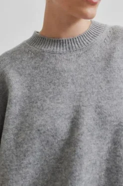 Second Female Alpha Knit O-Neck, grey melange