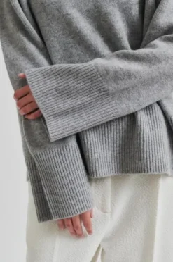 Second Female Alpha Knit O-Neck, grey melange