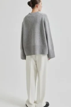 Second Female Alpha Knit O-Neck, grey melange