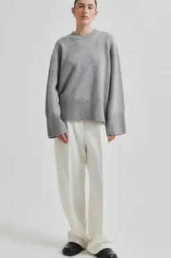 Second Female Alpha Knit O-Neck, grey melange