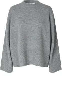Second Female Alpha Knit O-Neck, grey melange