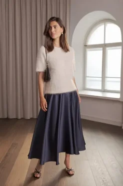 Original Story Ariel lyhythihainen neule, cream