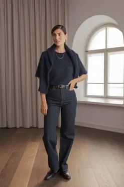 Original Story Ariel lyhythihainen neule, dark navy