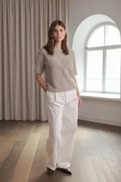 Original Story Ariel lyhythihainen neule, greige