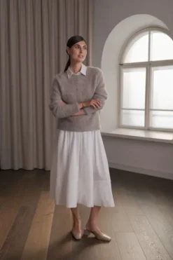 Original Story Arielle pitkähihainen neule, greige