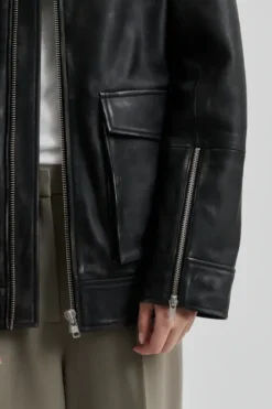 Second Female Auras Leather Jacket, black
