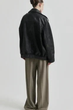 Second Female Auras Leather Jacket, black