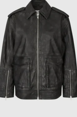 Second Female Auras Leather Jacket, black