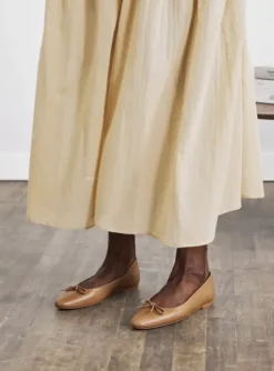 Flattered Bodil ballerinat nahkaa, cognac