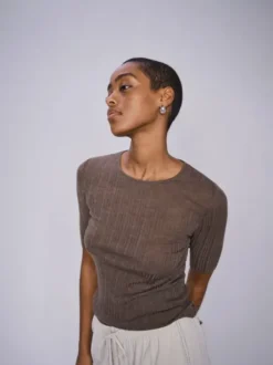 Mos Mosh Bouch lyhythih trikoopaita villaa, chocolate chip