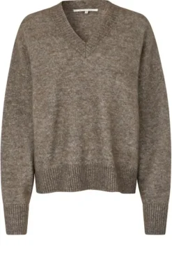 Second Female Brook neule v-neck, chocolate chip