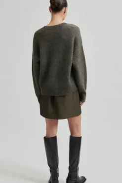 Second Female Brook neule v-neck, chocolate chip