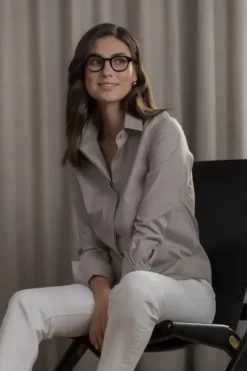 Original Story Camilla puuvillakauluspaita, greige