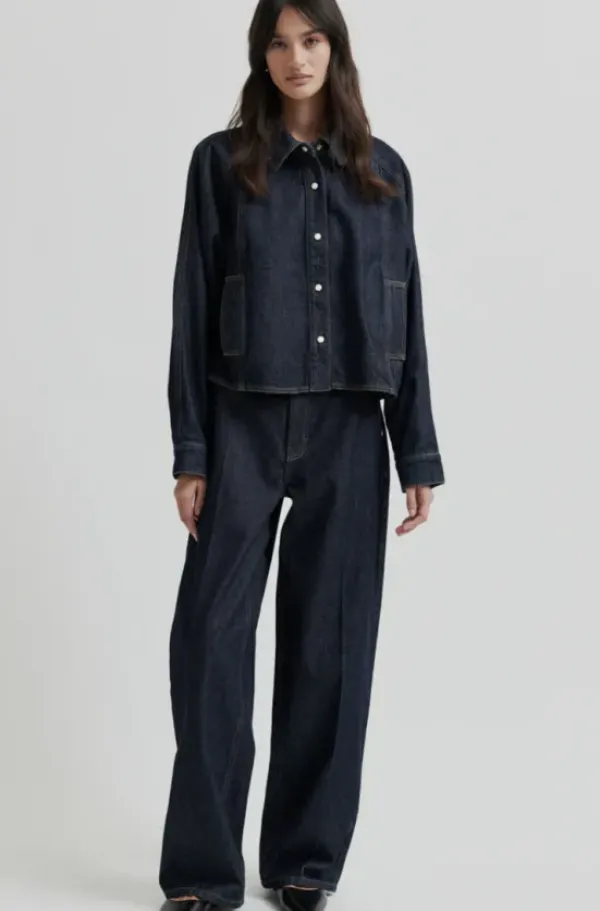 Second Female Columbus New Denim Trousers, dark blue denim