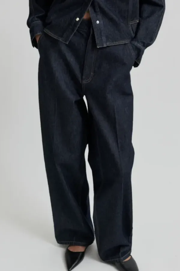Second Female Columbus New Denim Trousers, dark blue denim