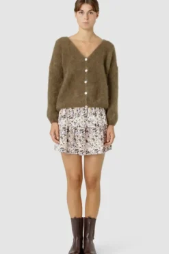 Americandreams Cornelia mohairneuletakki, dark brown