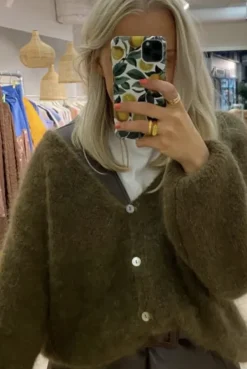 Americandreams Cornelia mohairneuletakki, dark brown