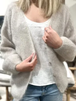 Americandreams Cornelia mohairneuletakki, beige