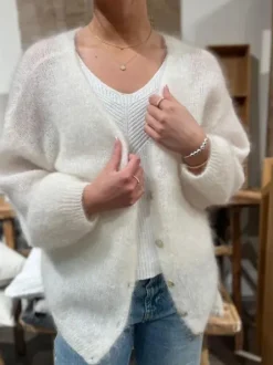 Americandreams Cornelia mohairneuletakki, white