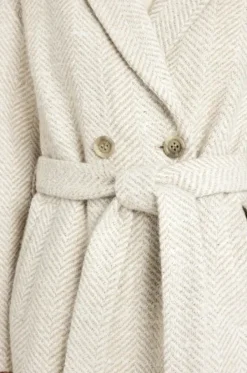 Gustav Edel villakangastakki, beige-valko