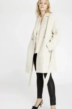 Gustav Edel villakangastakki, beige-valko