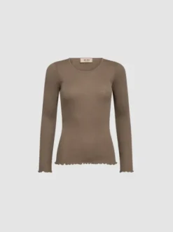 Mos Mosh Elaine pitkähihainen t-paita villaa, pine bark