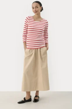 Part Two Emel t-paita, bittersweet and white stripe