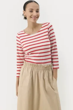 Part Two Emel t-paita, bittersweet and white stripe