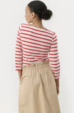 Part Two Emel t-paita, bittersweet and white stripe