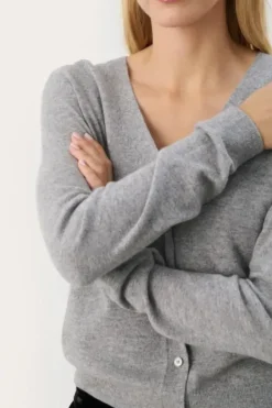 Part Two Esmi cashmere neuletakki, grey melange