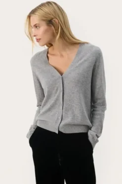 Part Two Esmi cashmere neuletakki, grey melange