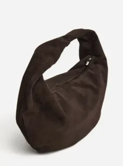 Flattered - Alva shoulder bag, suede chocolade