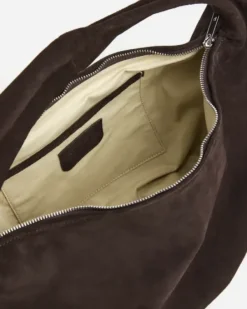 Flattered - Alva shoulder bag, suede chocolade