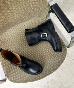 Flattered - Anine saappaat nahkaa, musta