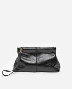 Flattered - Clay Mini Clutch handbag, Patent black