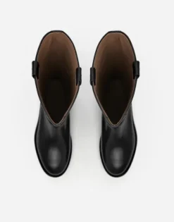 Flattered - Frances saappaat nahkaa, musta