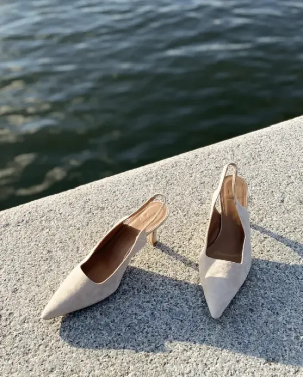 Flattered - Franchesca Suede korkokengät, sand