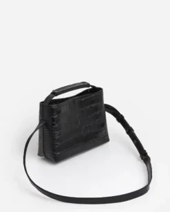 Flattered - Hedda mini handbag, black croco