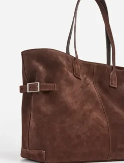 Flattered - Lesley tote bag, suede chocolate