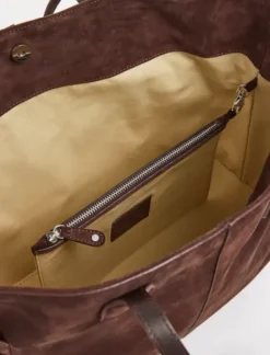 Flattered - Lesley tote bag, suede chocolate