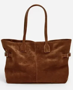 Flattered - Lesley tote bag, suede bourbon