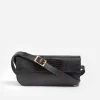 Flattered - Lillie Shoulder Bag, Leather Black Lizzard