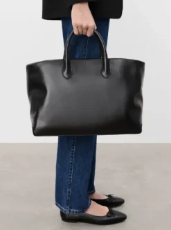 Flattered - Lola tote bag leather, black