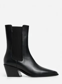 Flattered - Sandra nilkkurit nahkaa, musta