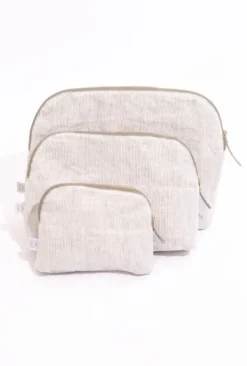 Gauhar Helsinki Gauhar - kosmetiikkapussi raidallinen beige-valk