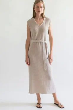 Gauhar Helsinki Gauhar - pellavamekko v-kaula-aukolla, sand