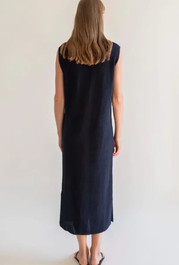 Gauhar Helsinki Gauhar - pellavamekko v-kaula-aukolla, navy