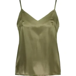 Gauhar Helsinki Gauhar - silkkitoppi v-neck, green