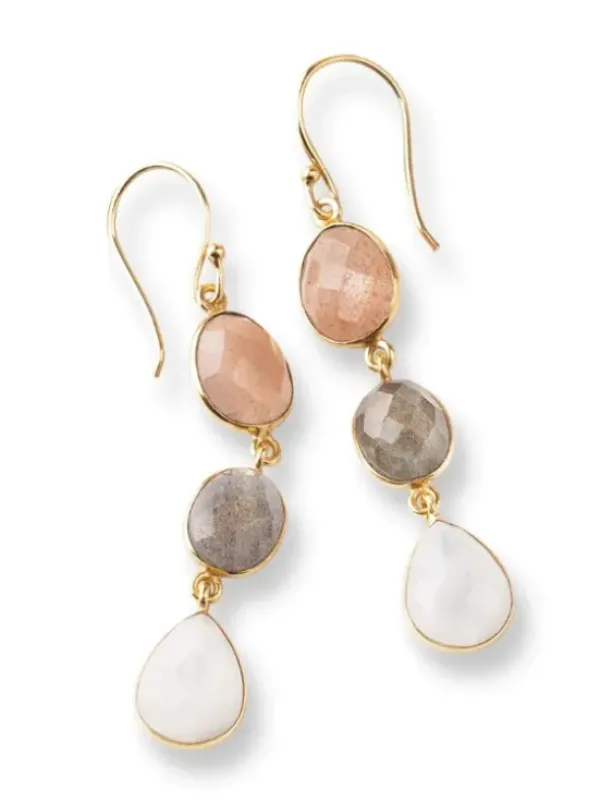 a Beautiful Story Granted Peach Moonstone Labradorite Moonstone GP korvakorut